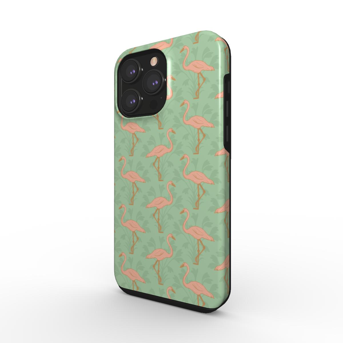 Pretty Phone Case - Stylish Pink Flamingo Tough Phone Case