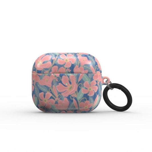 Floral Pink Blue Apple Airpod Case