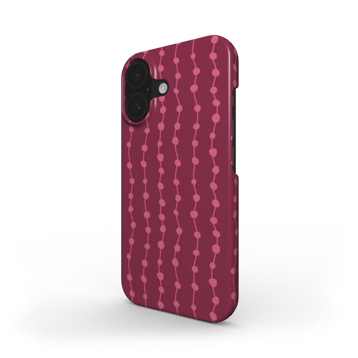 Stylish Phone Cases - Cherry & Pink Stripes Snap Phone Case