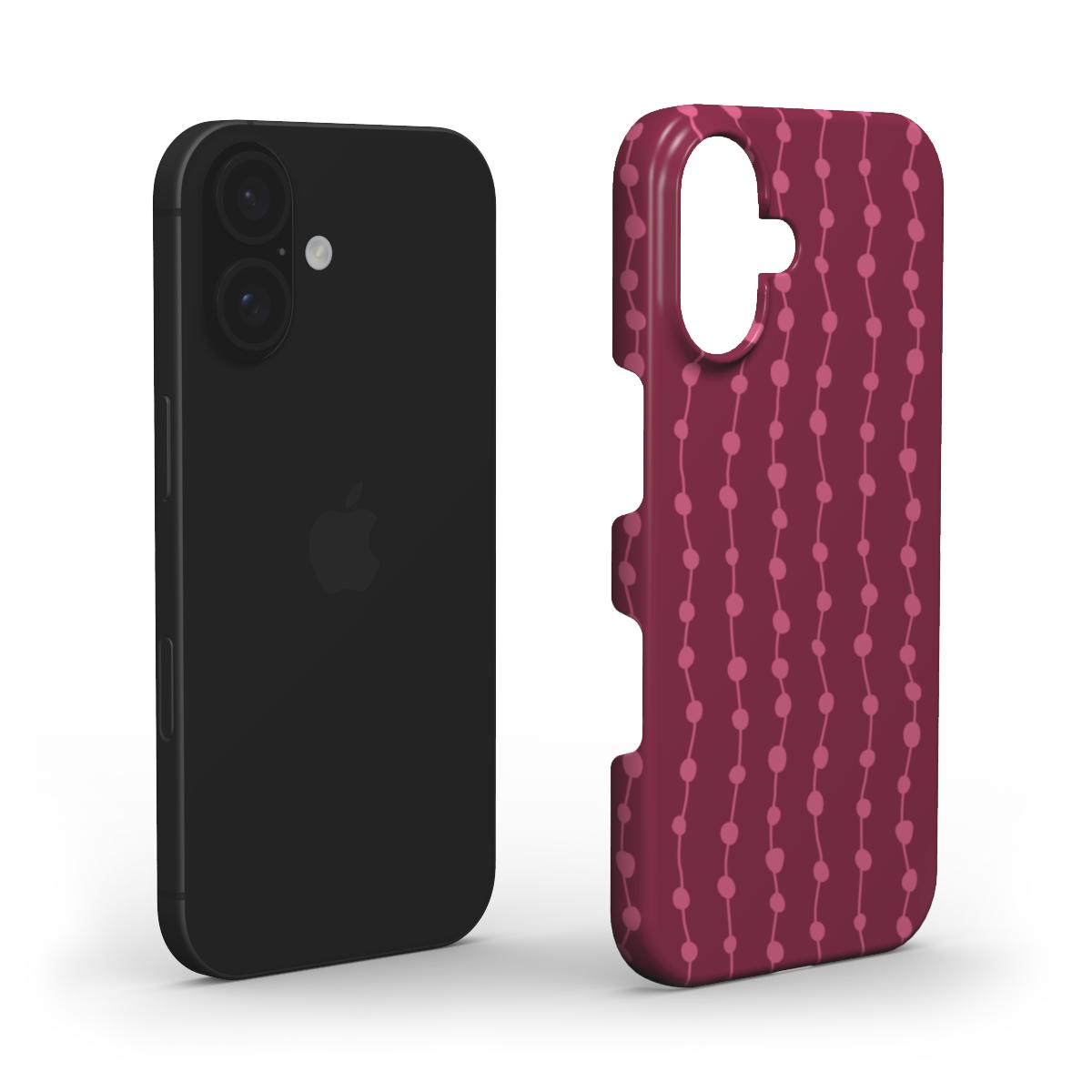 Stylish Phone Cases - Cherry & Pink Stripes Snap Phone Case
