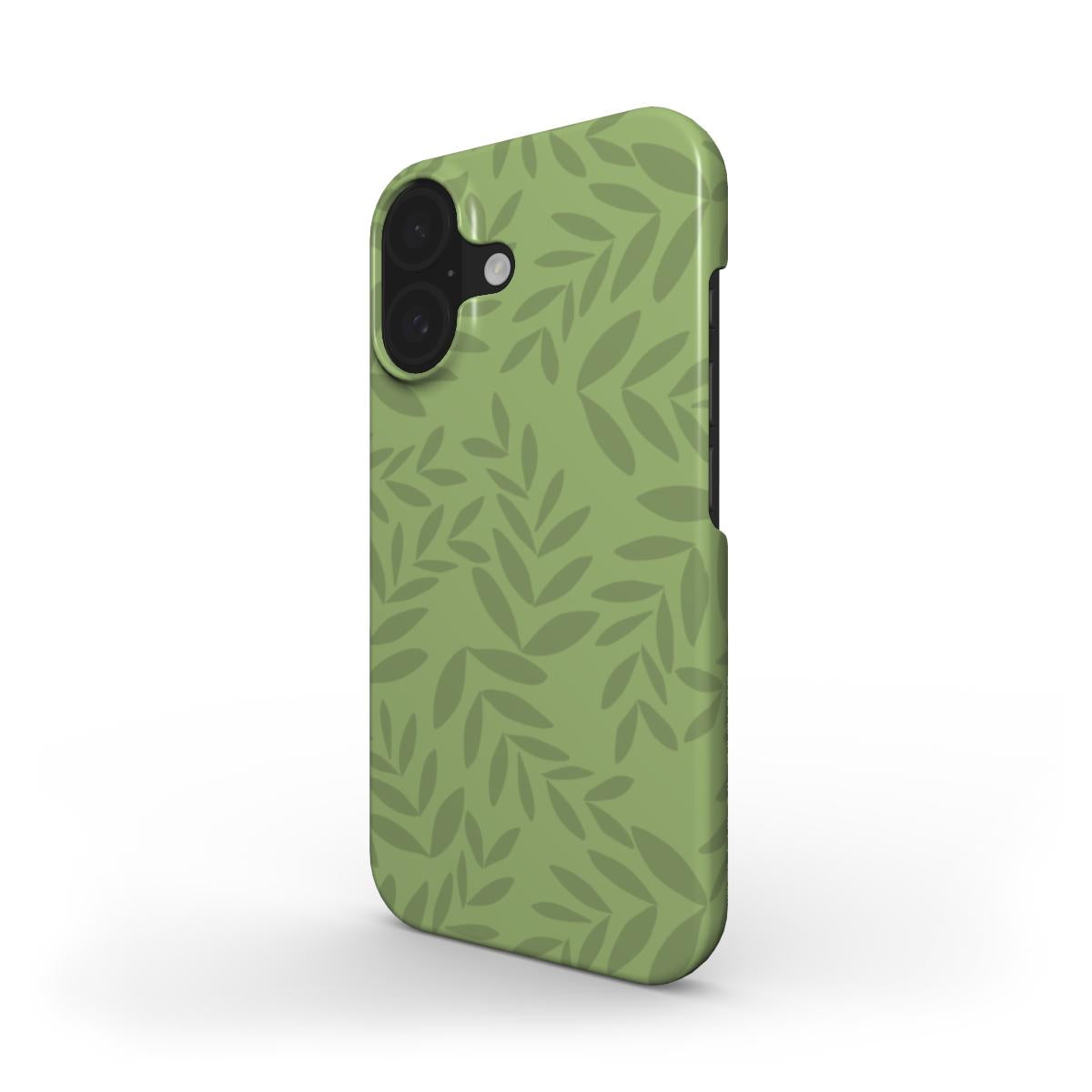 Designer Phone Case – Stylish Olive Green Leaf Snap Cover