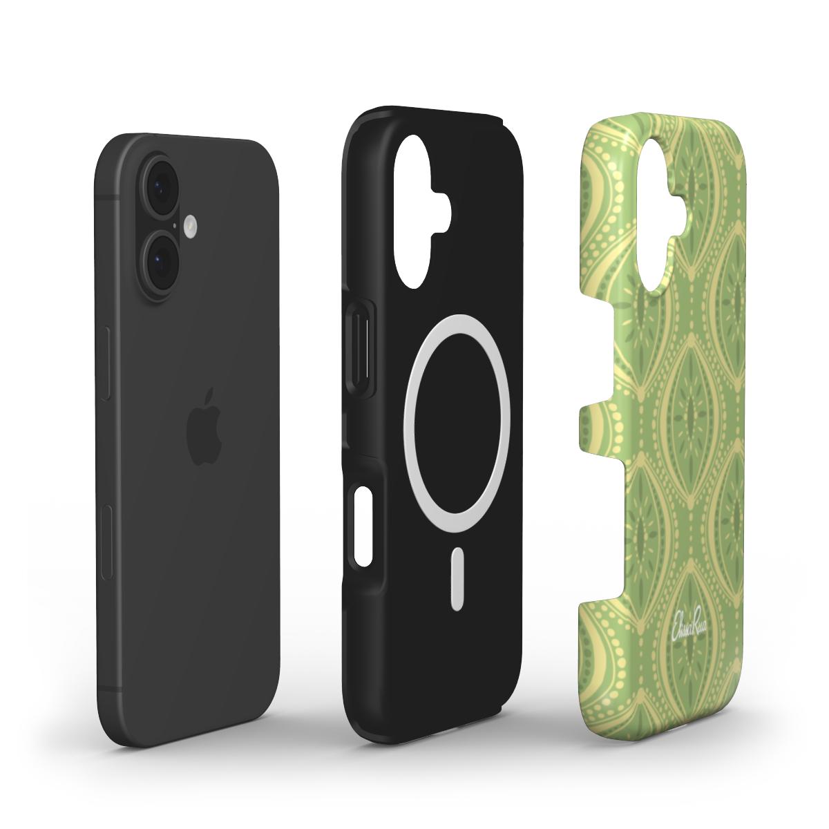 Green Boho Geometric – MagSafe Tough Phone Case | Elissa Rua