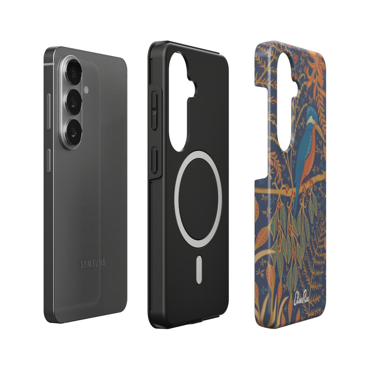 Kingfisher Art Nouveau – Magnetic Tough Phone Case | Elissa Rua