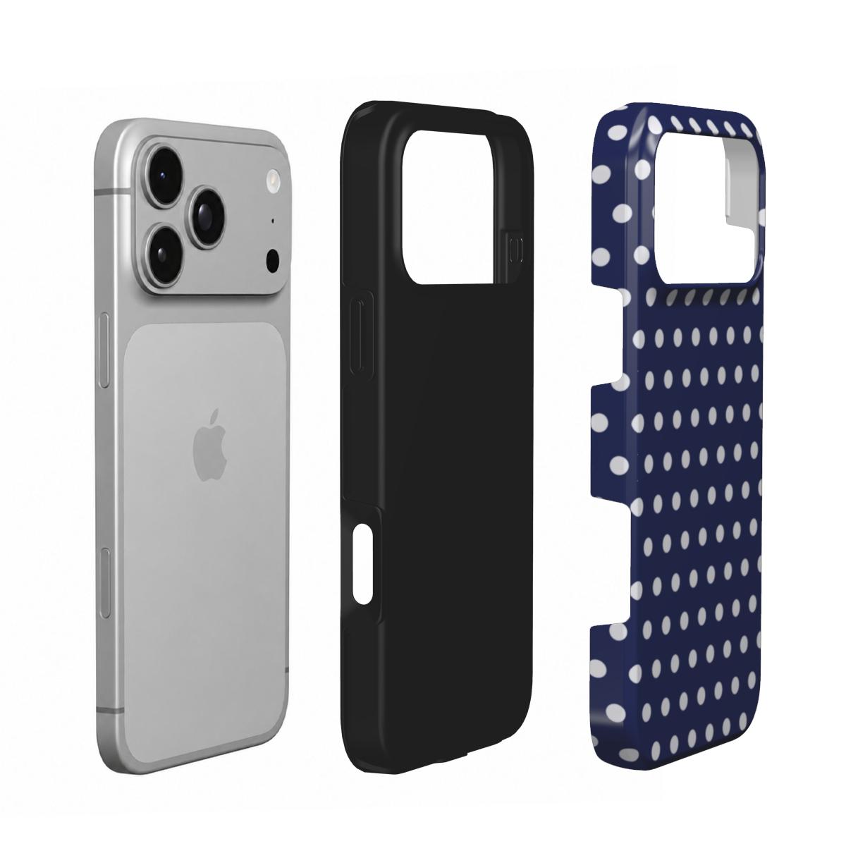 Navy Polka Dot – Tough Phone Case | Elissa Rua