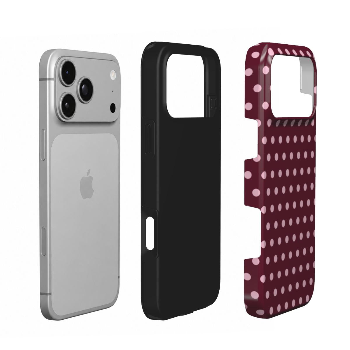 Burgundy Polka Dot – Tough Phone Case | Elissa Rua