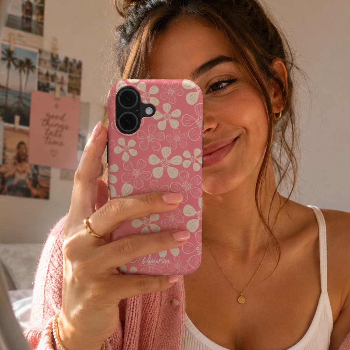 Pink Floral Abstract – Tough Phone Case | Elissa Rua