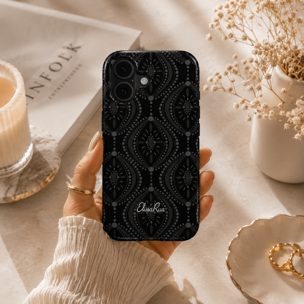 Black Geometric – Tough Phone Case | Elissa Rua