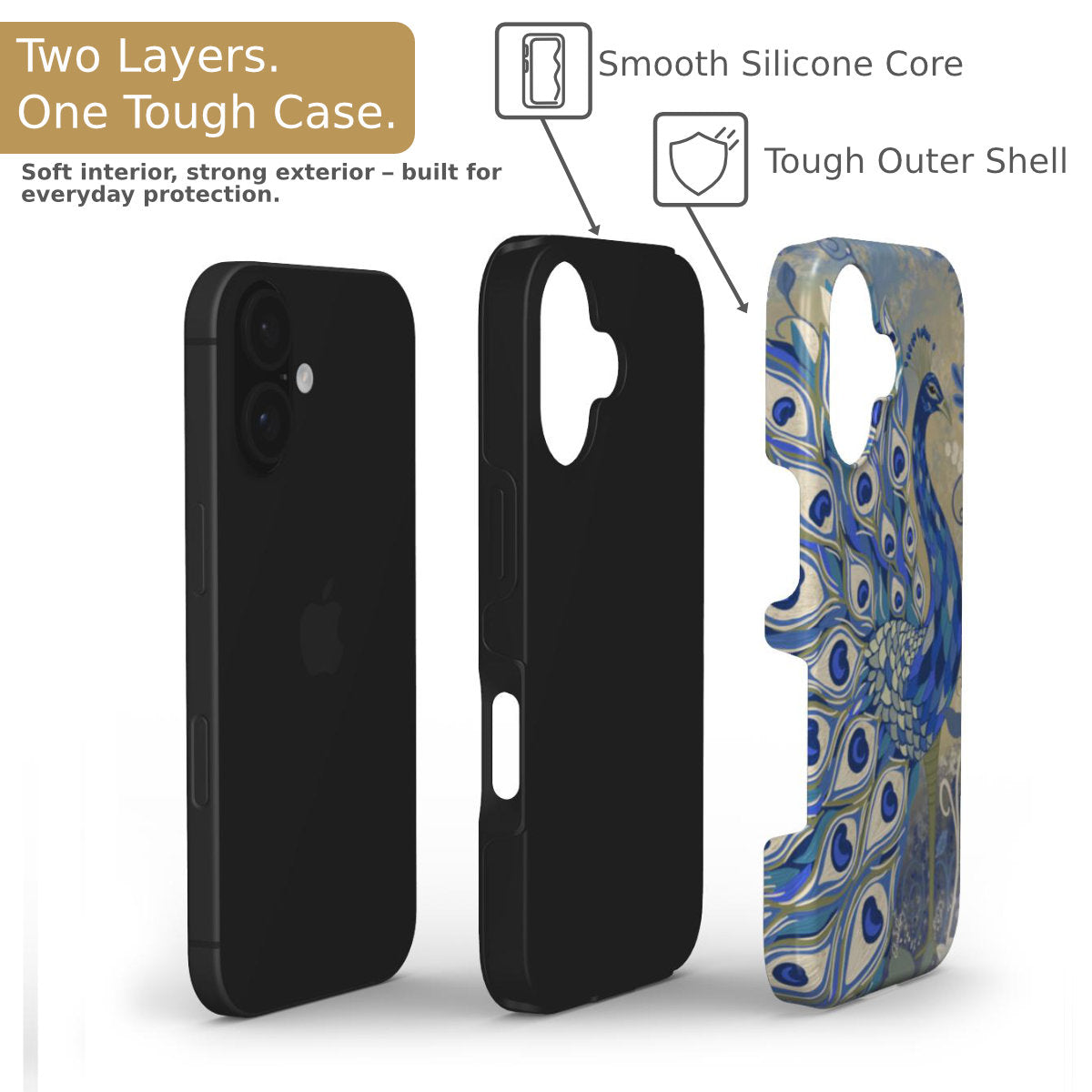 Blue Peacock Tough Phone Case