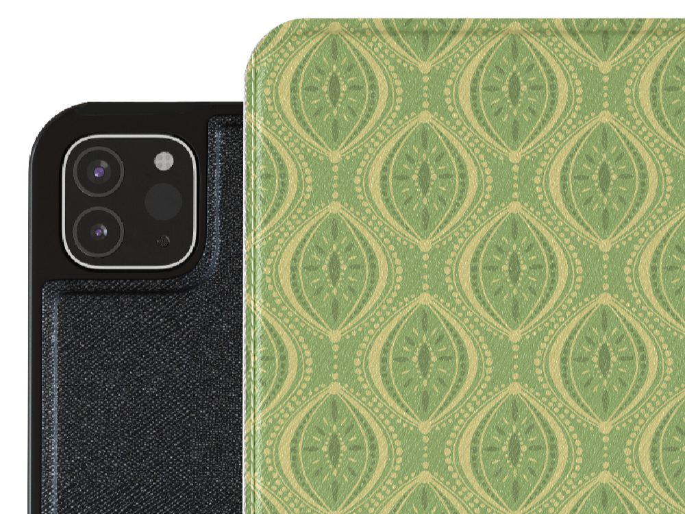 Green geometric Vegan leather iPad Pro 12.9-inch cover closeup