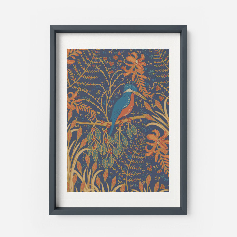 Kingfisher Art Print in Frame