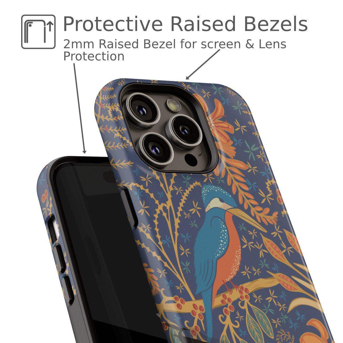 Kingfisher Tough phone case showing bevel protection
