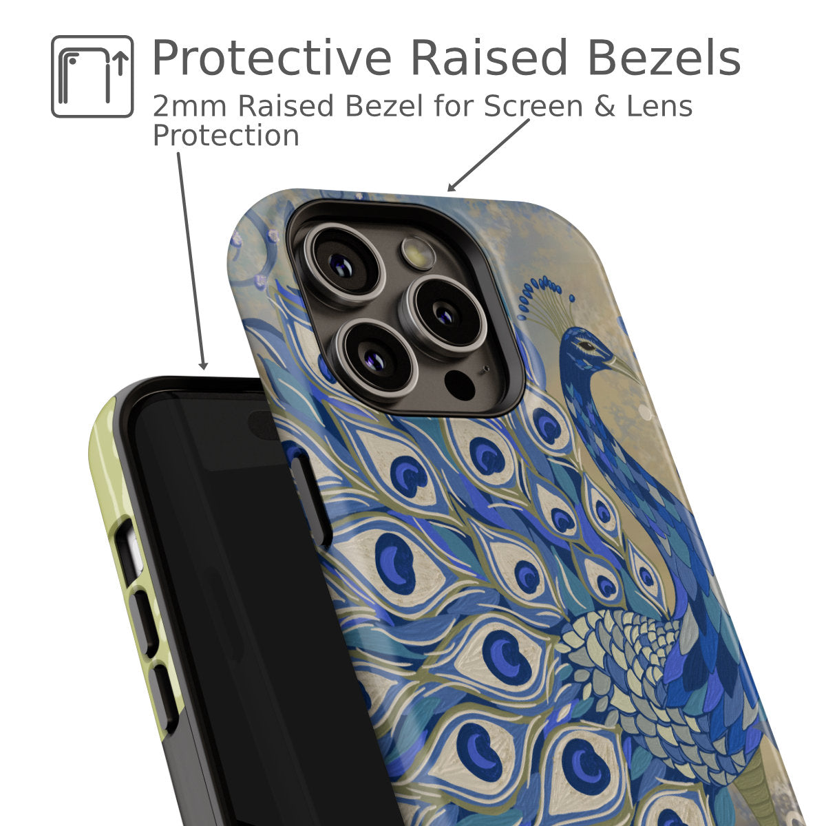 Stylish Phone Case – Unique Artist Designed Peacock Tough Phone Cover