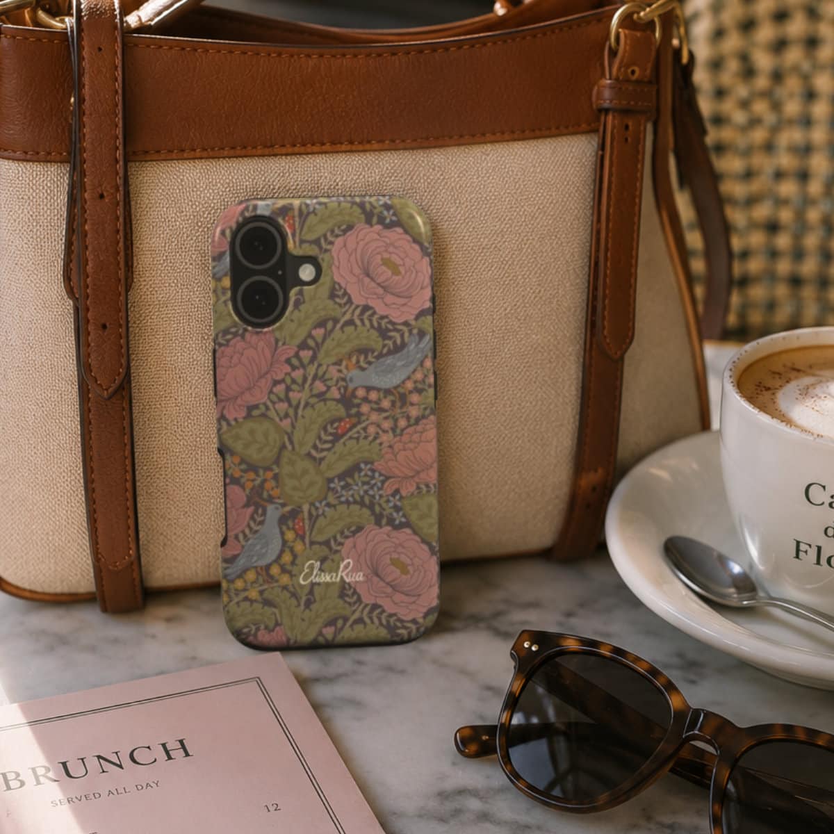 Peonies & Birds – Tough Phone Case | Elissa Rua