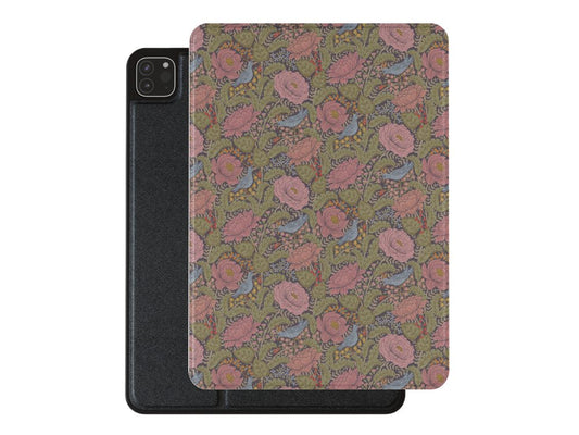 Peony & Bird Premium Vegan Leather iPad Pro 11-inch cover with Apple Pencil holder and microfiber lining