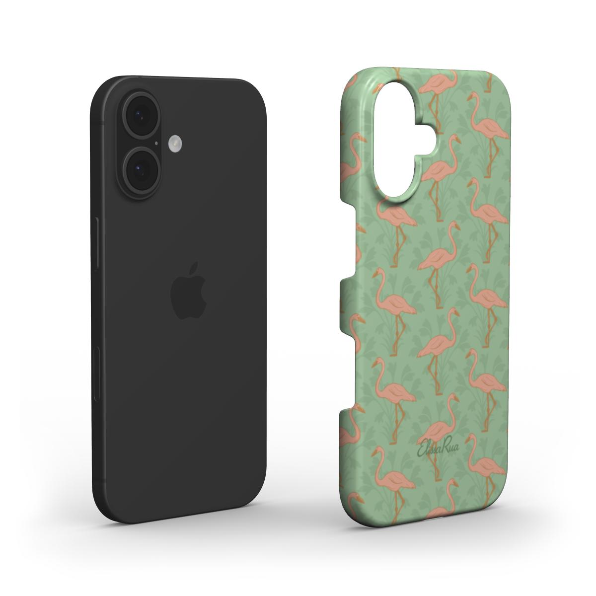 Pink Flamingos Phone Case Snap for iPhone 15