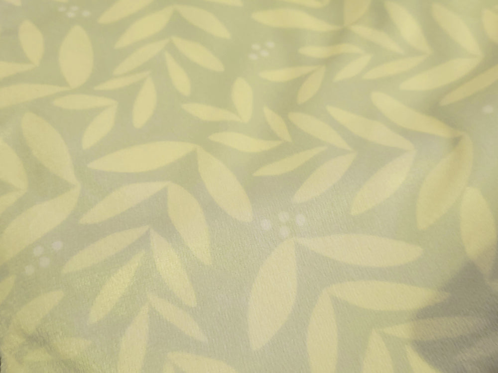 Luxurious Velvet Pale Green Foliage Cushion Cover Closeup