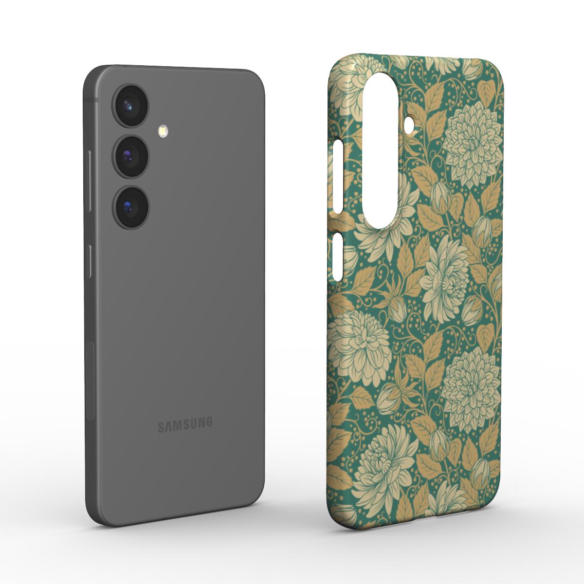 iPhone 16 and Samsung Vintage Floral Dahlia Snap Phone Case