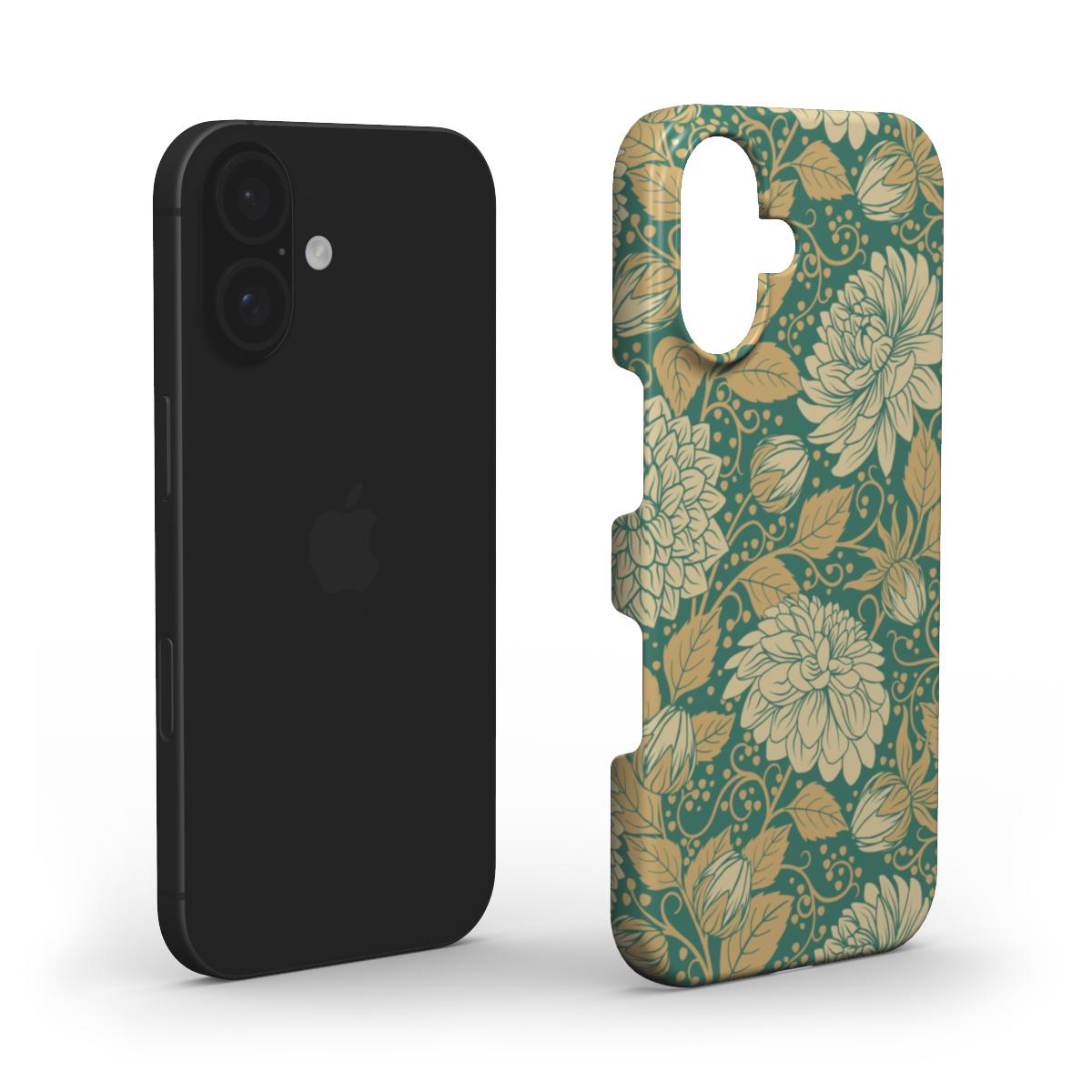 iPhone 16 and Samsung Vintage Floral Dahlia Snap Phone Case