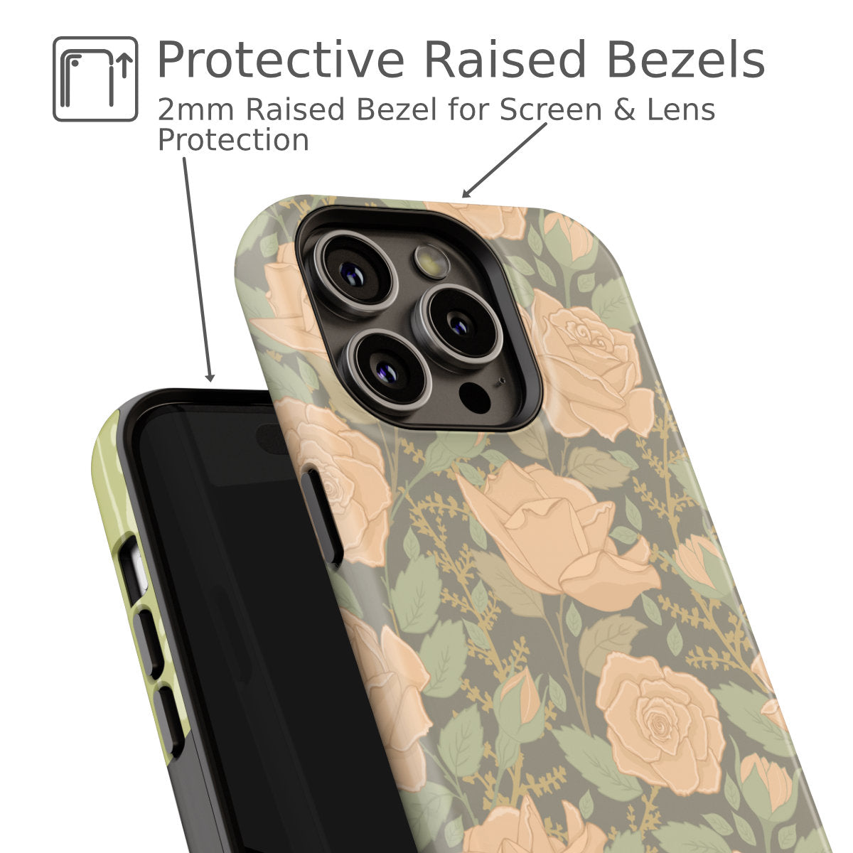 Artist Designed Phone Case - Vintage Rose | Aesthetic Tough Phone Cover for iPhone & Samsung