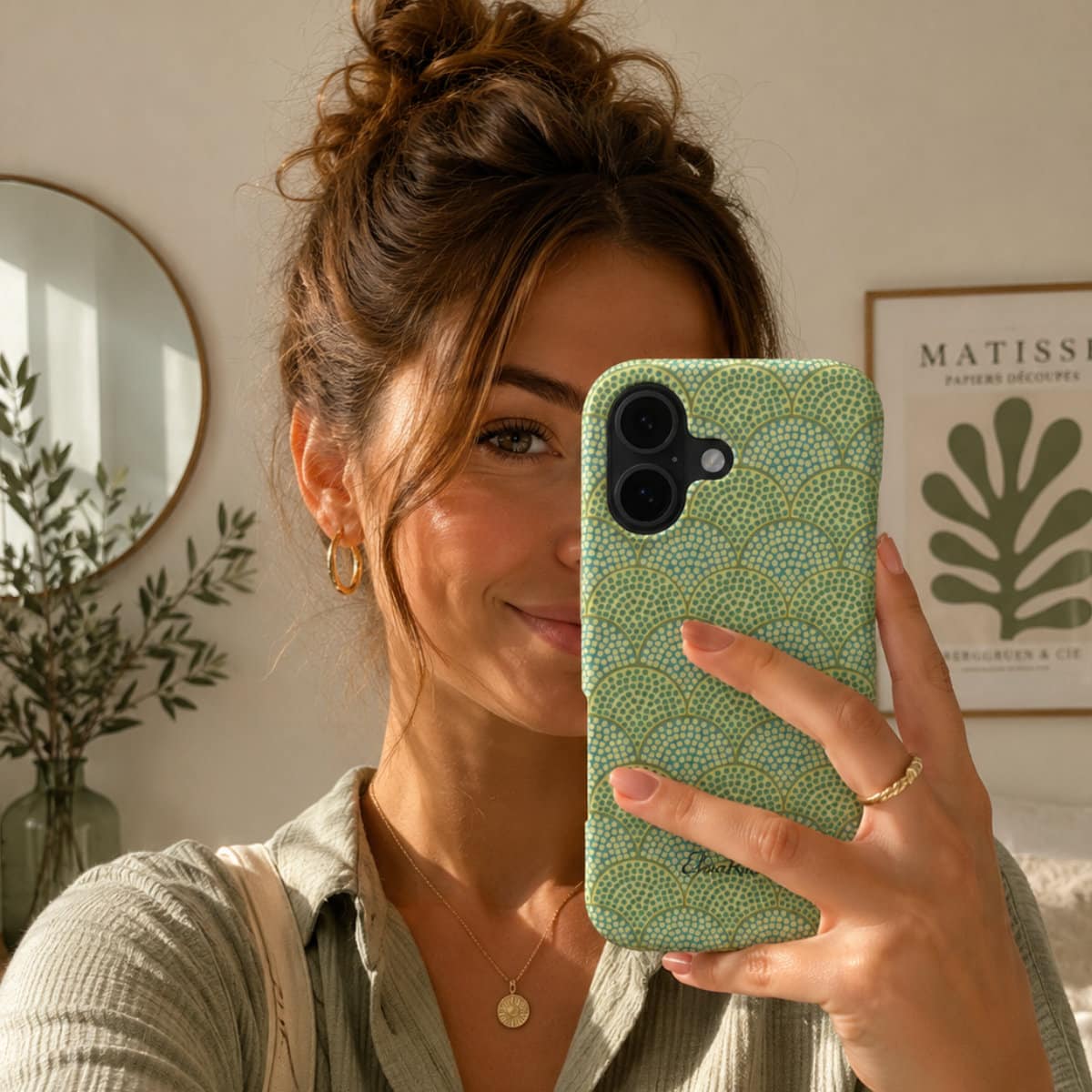 Art Deco Green Scallop – MagSafe Tough Phone Case | Elissa Rua