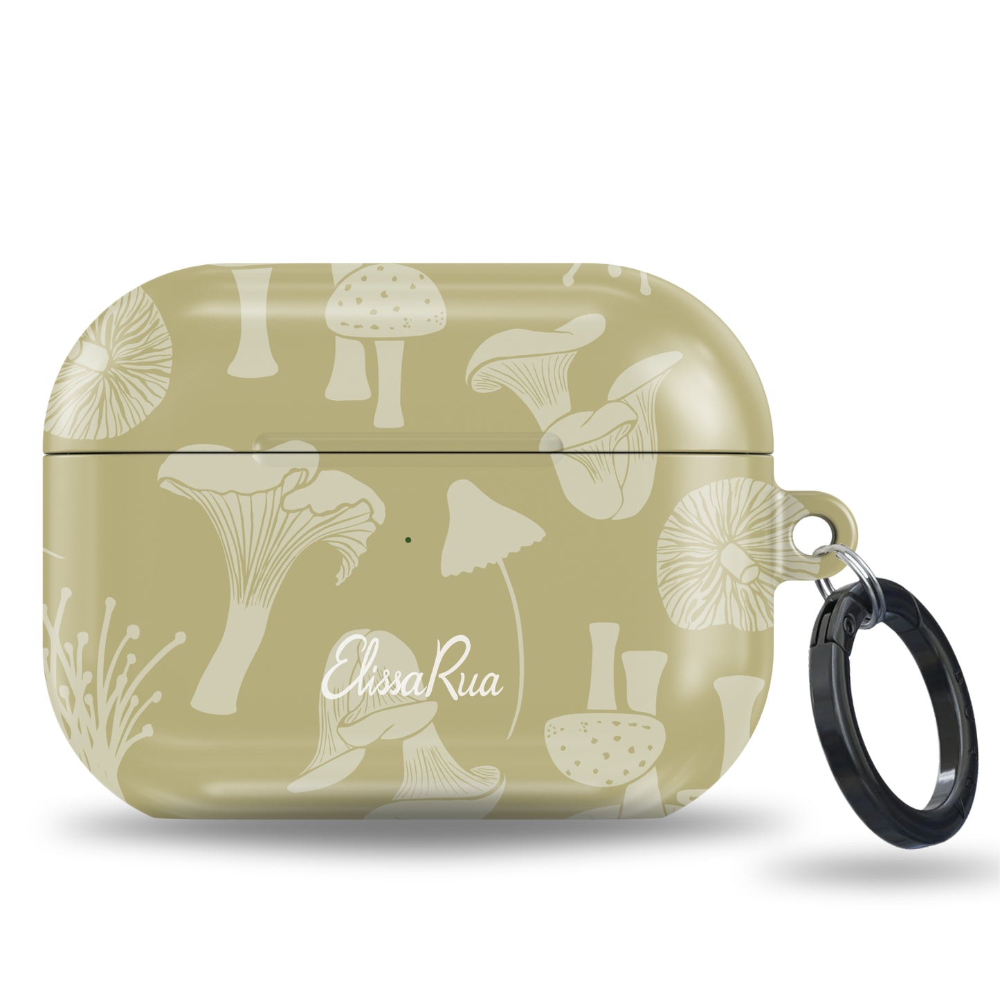 Nature inspired AirPods case featuring mushroom print design