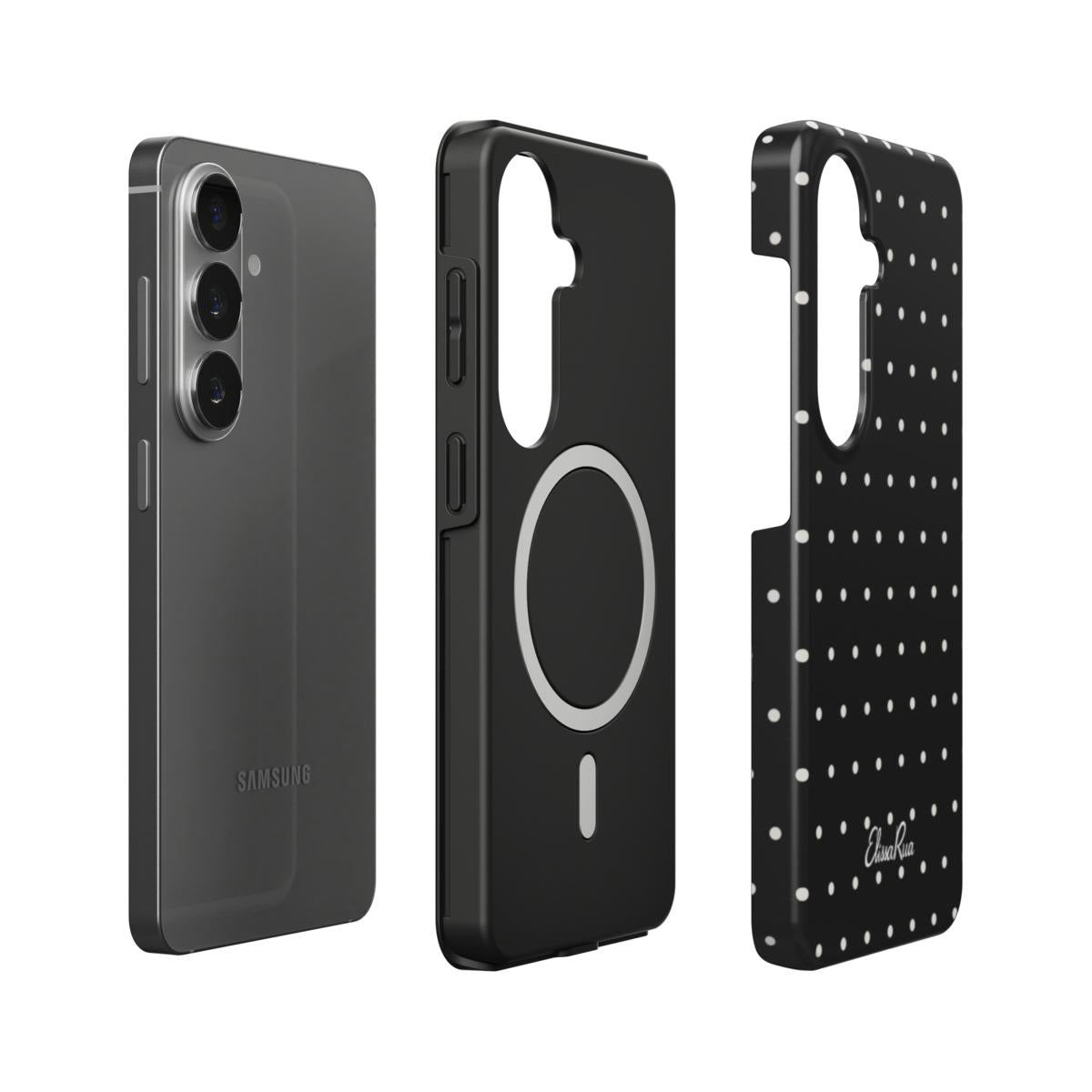 Black Polka Dots magnetic tough phone case – protective layers