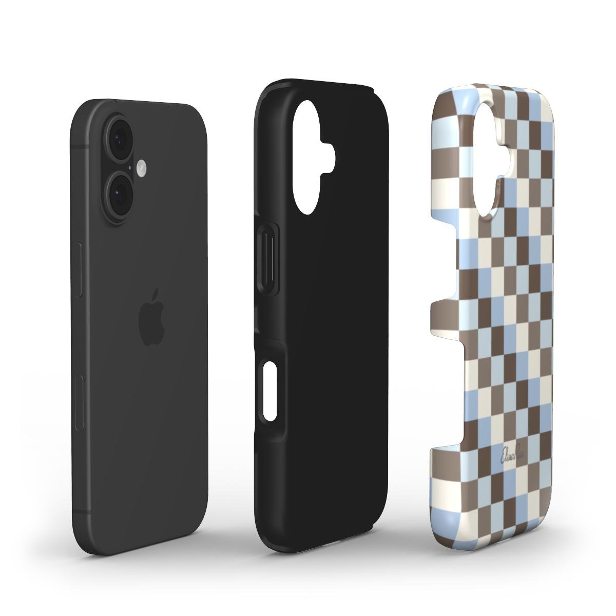 Blue and Brown Check – Tough Phone Case | Elissa Rua