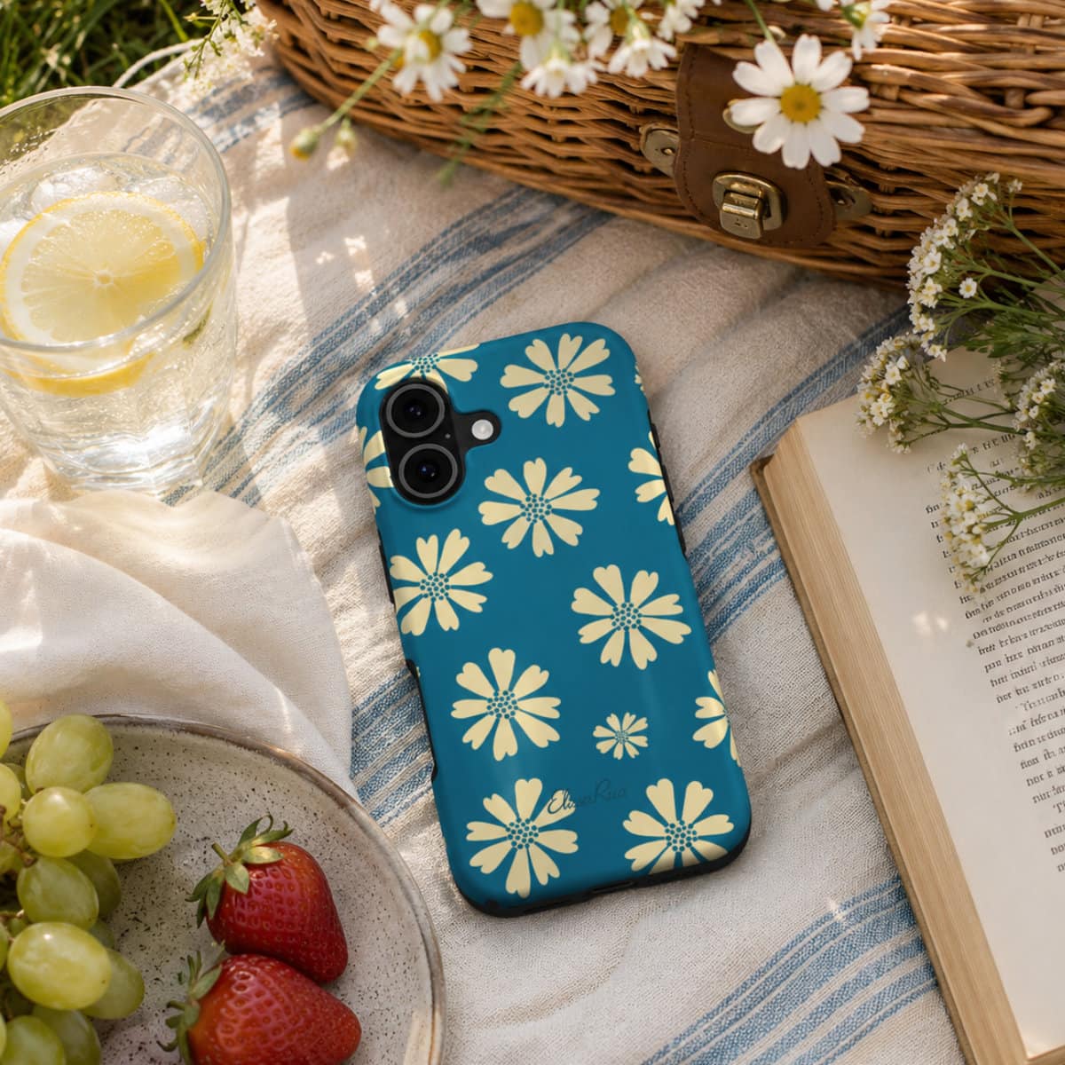 Blue Daisy Floral – Tough Phone Case | Elissa Rua