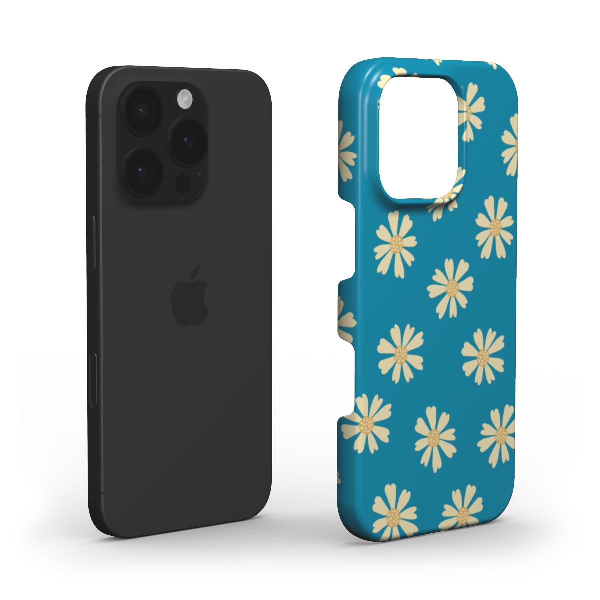 Blue Daisy Snap Phone Case – slim printed case with protective fit