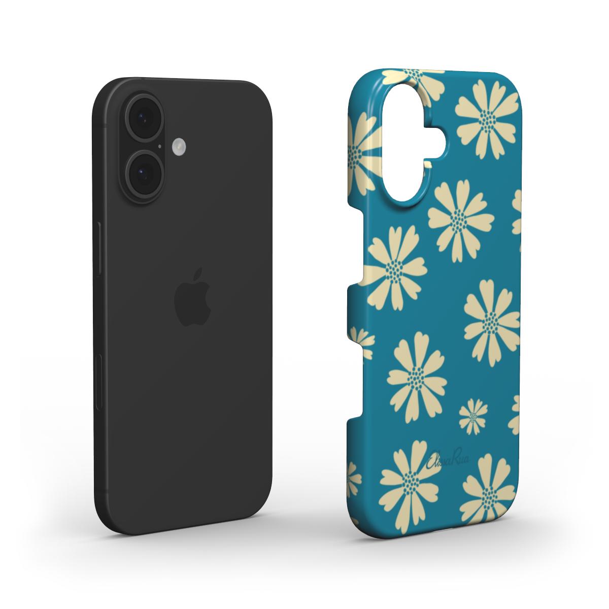 Blue Daisy Snap Phone Case – slim printed case with protective fit