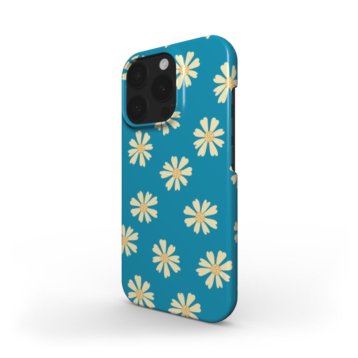 Blue Daisy Snap Phone Case – slim side profile with floral design