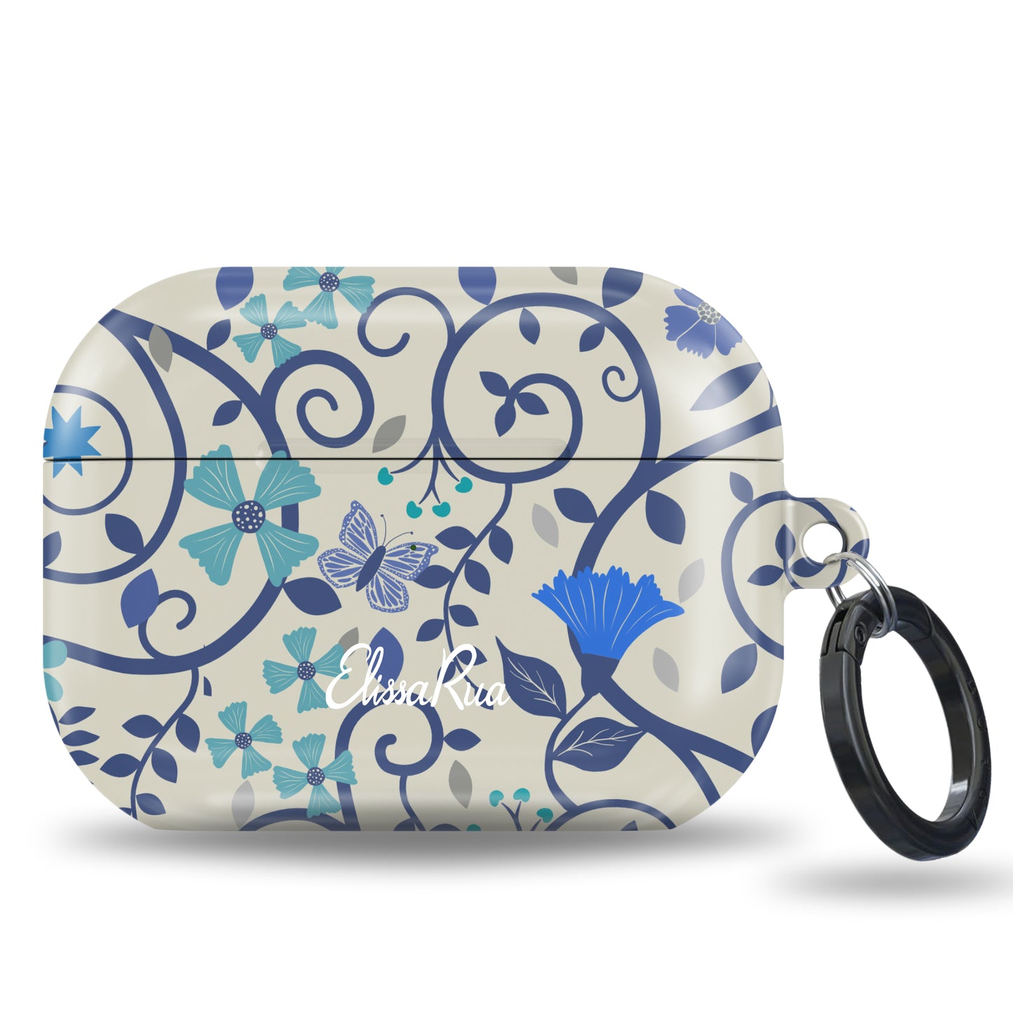 Blue Floral Swirl – Apple AirPods Tough Case