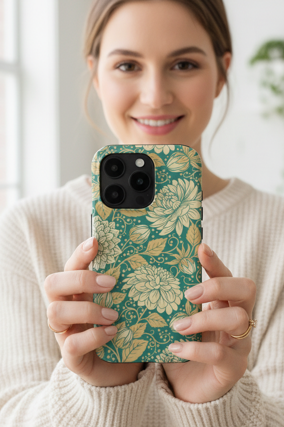 Vintage Dahlia Floral – Tough Phone Case | Elissa Rua