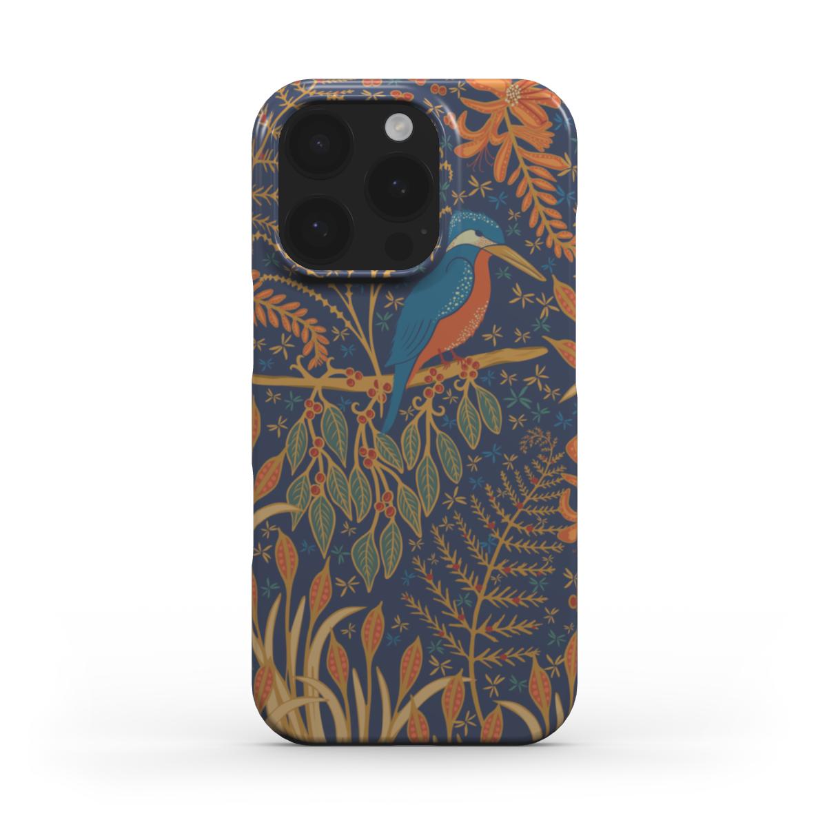 Front view of the kingfisher snap phone case