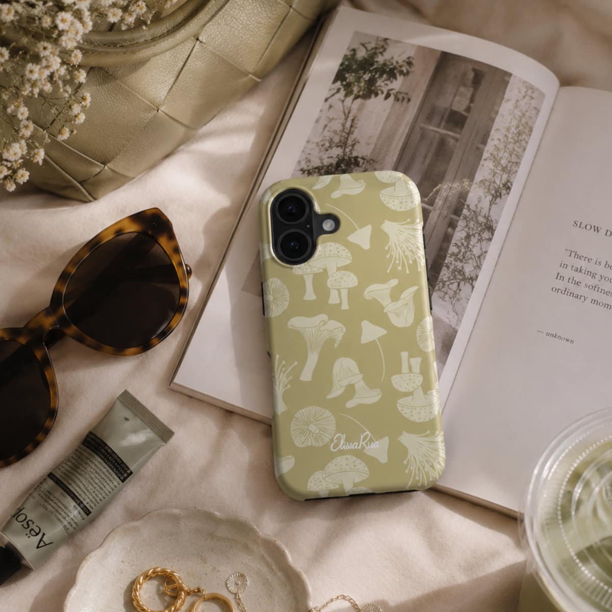 Beige Mushrooms – Tough Phone Case | Elissa Rua