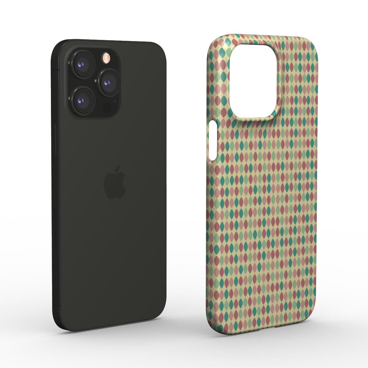 Layered view of the Retro Geometric Snap phone case, displaying its thin protective construction and geometric design.