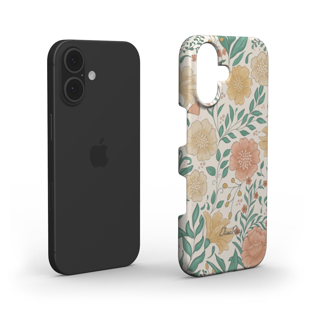 Layered view of the Wildflowers Snap phone case, showing its lightweight protective construction.