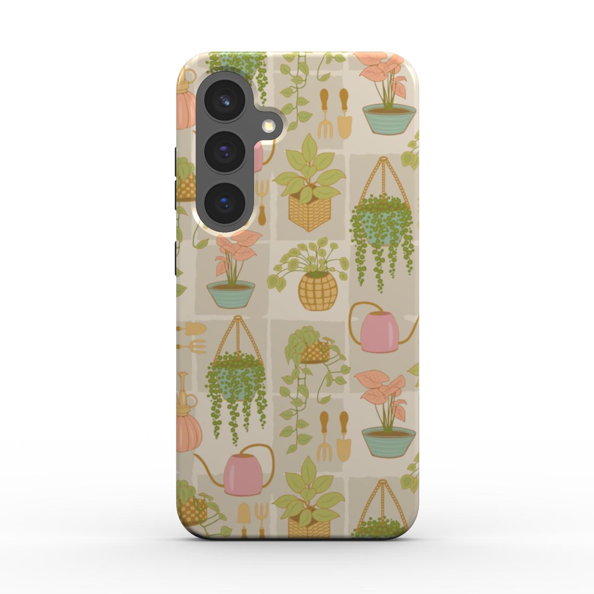 Plant Lady Botanical Phone Case – Stylish Tough Phone Cover – front view of tough phone case