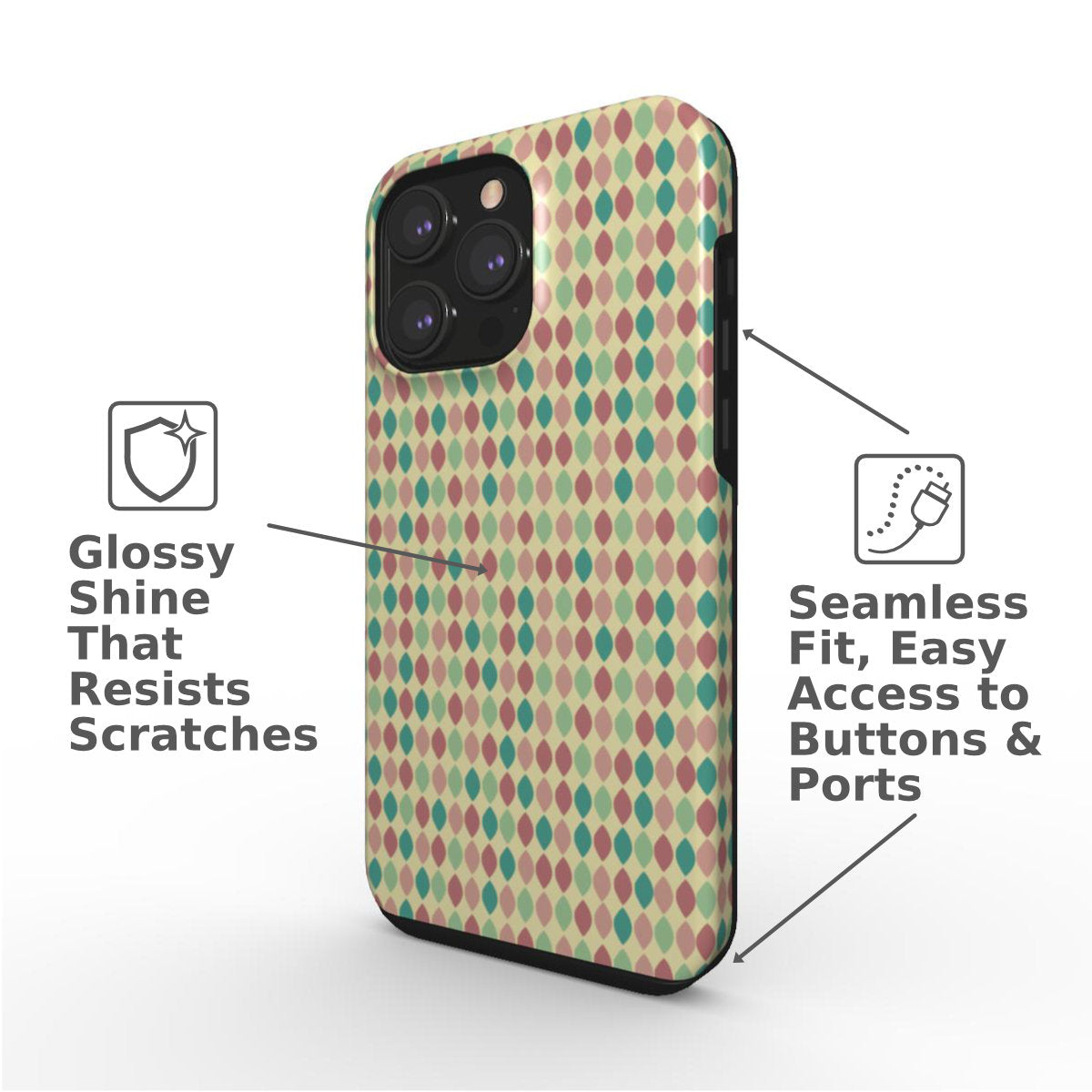 Retro Geometric Teardrop Phone Case