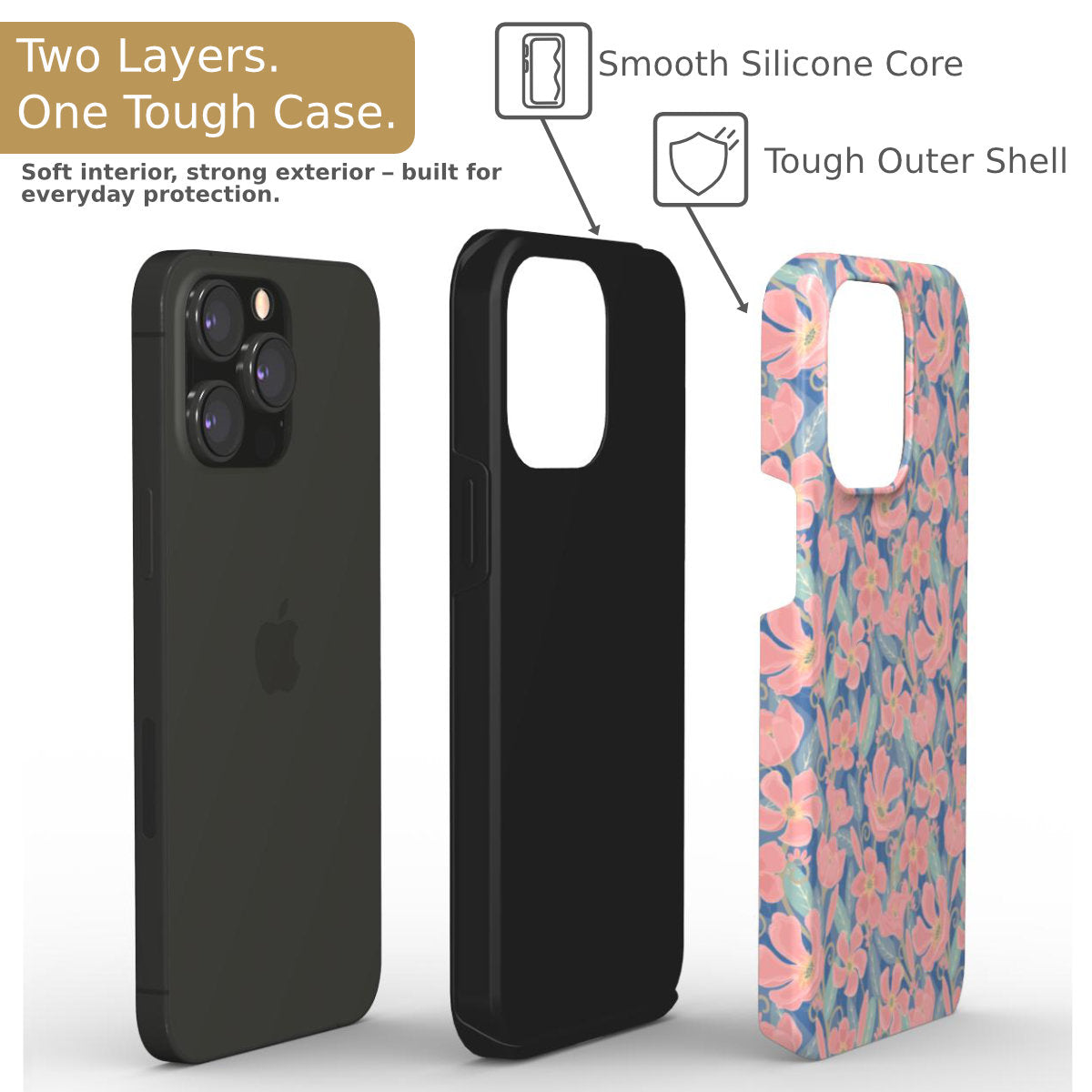 Oleader Floral Tough Phone Case