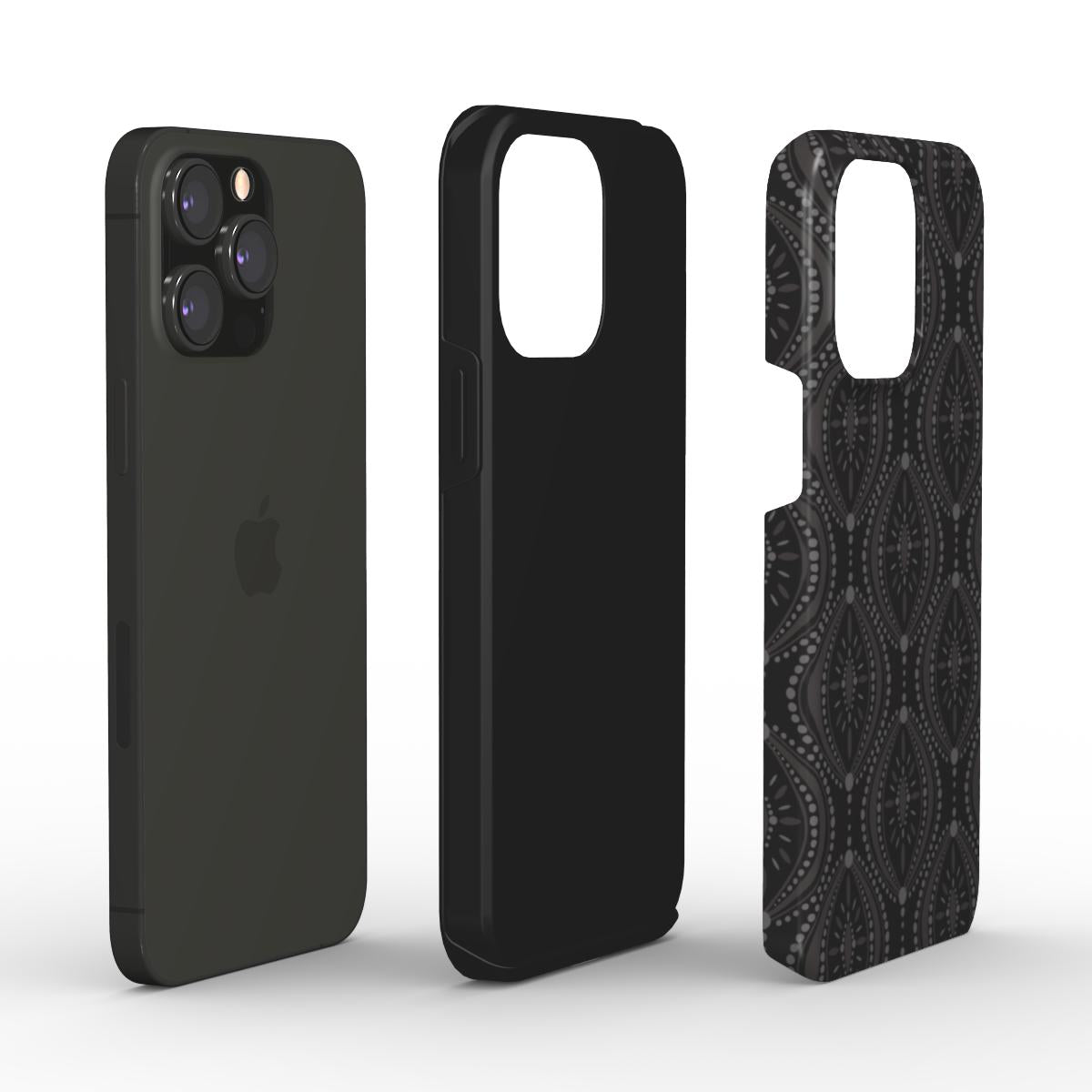 Black Geometric Tough Phone Case