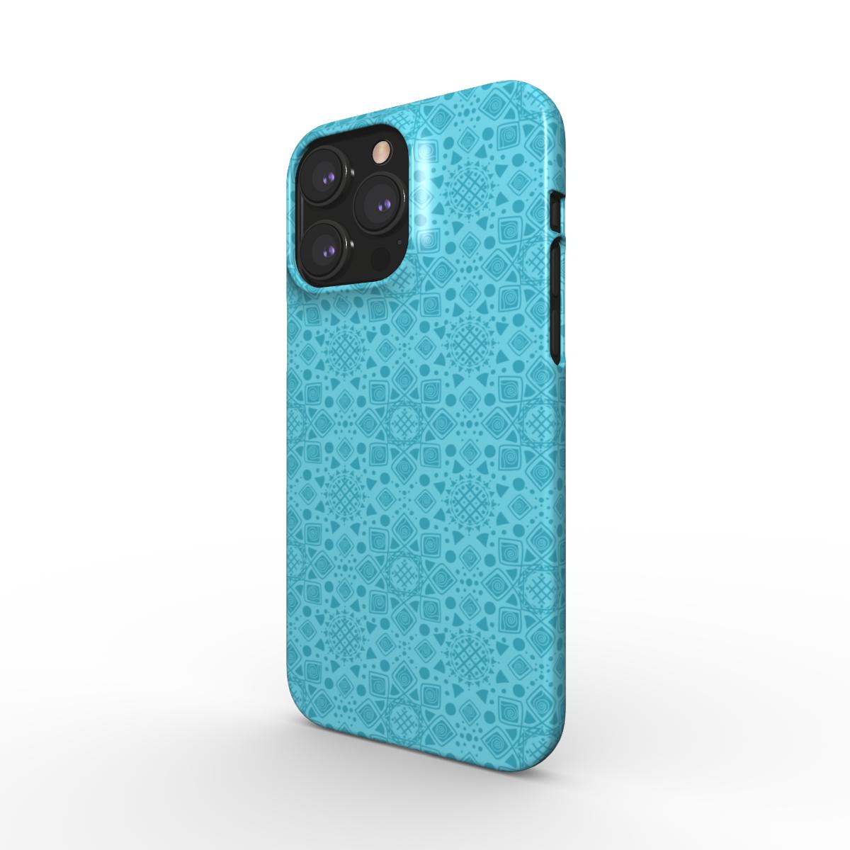 Mandala Geometric Snap Phone Case - Cyan Blue