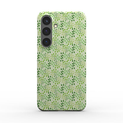 Abstract Teardrop Foliage Phone Case – Green & Cream Nature-Inspired Design for iPhone & Samsung Snap Phone Case