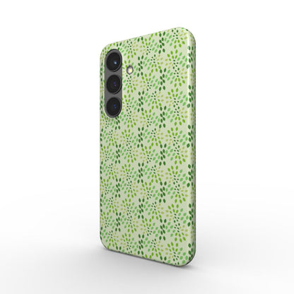 Abstract Teardrop Foliage Phone Case – Green & Cream Nature-Inspired Design for iPhone & Samsung Snap Phone Case