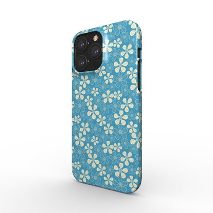 Modern Abstract Floral Phone Case – Blue Blossom Design for iPhone & Samsung Snap Phone Case