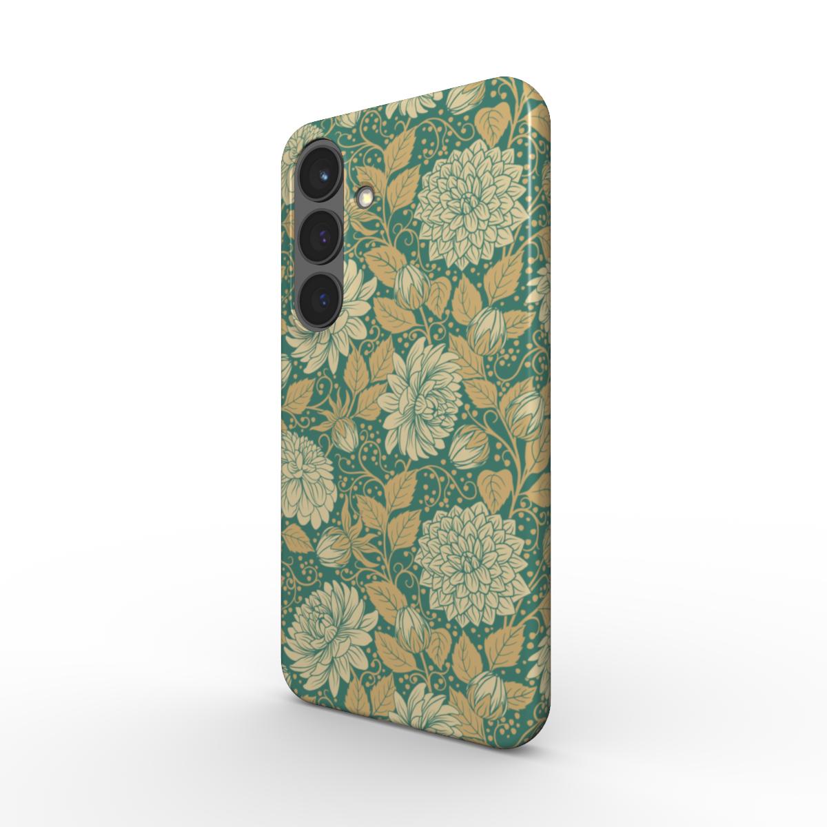 Floral Vintage Dahlia Snap Phone Case for iPhone 16 and Samsung