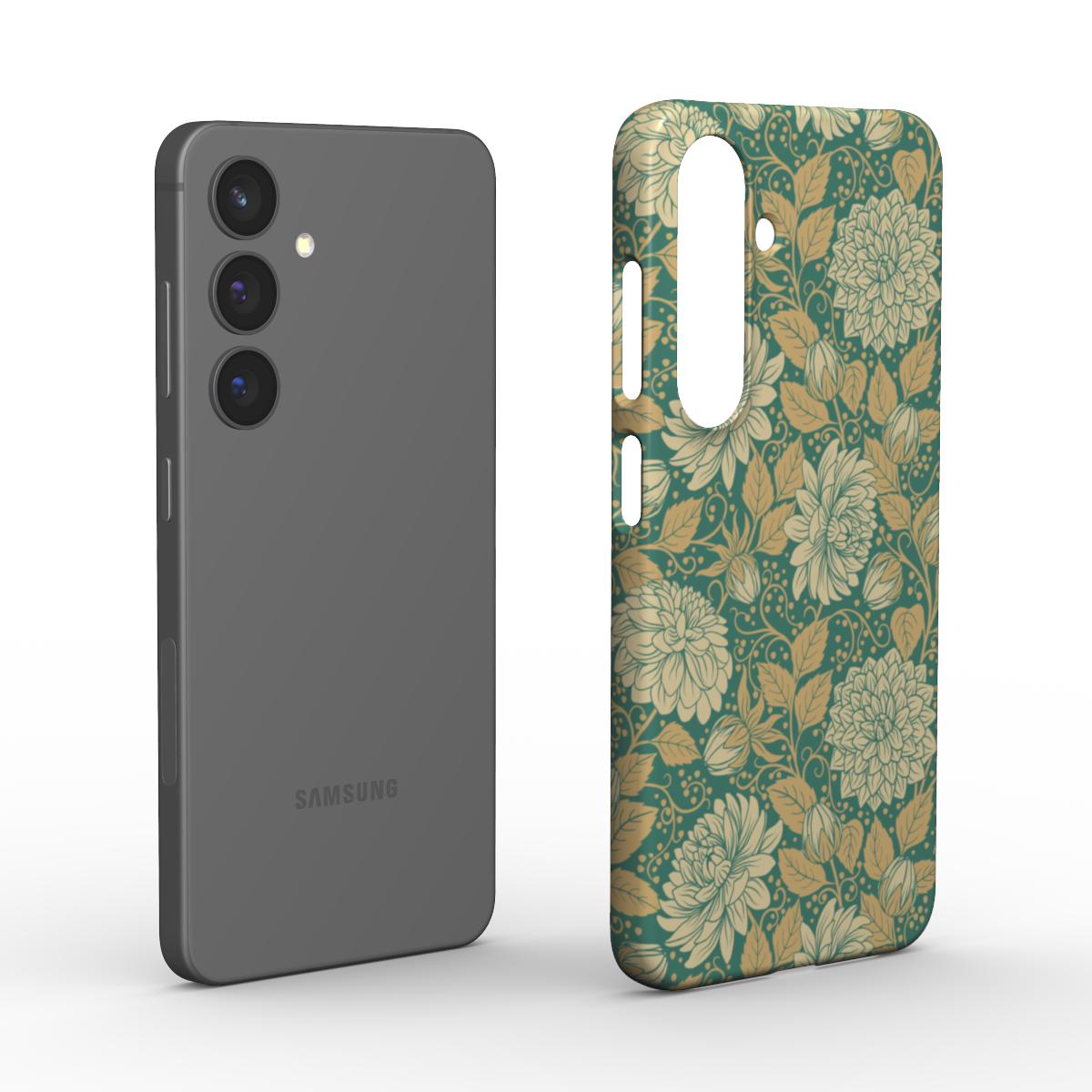 iPhone 16 and Samsung Vintage Floral Dahlia Snap Phone Case 