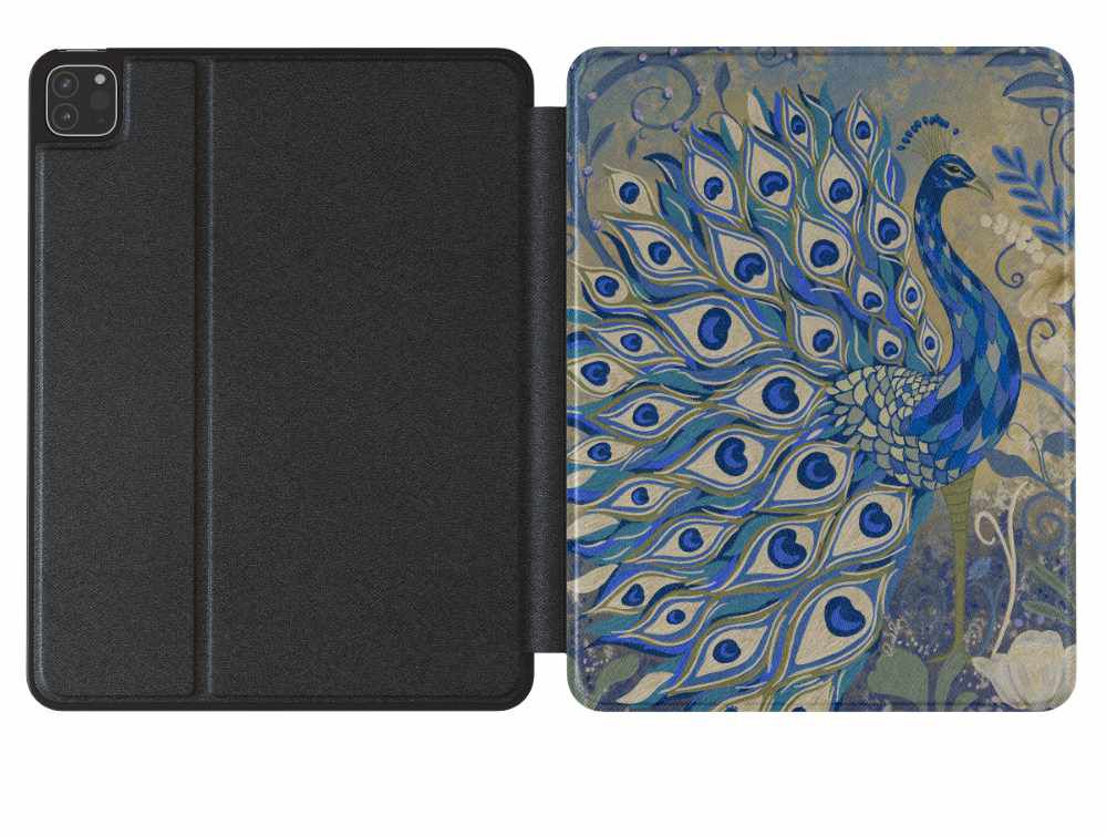 Luxury Peacock iPad Cover | Stylish Protection with Apple Pencil Slot