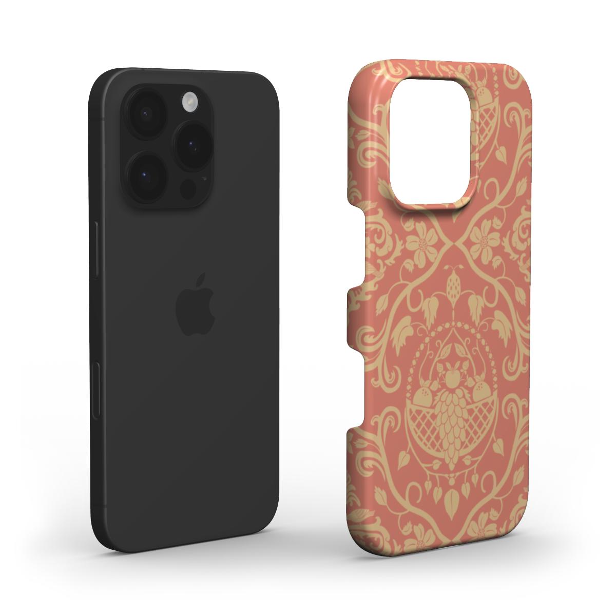 Designer Snap Phone Case – Rococo Basket Blush & Cream | Slim Artistic Cover in Vintage Rococo Revival Style
