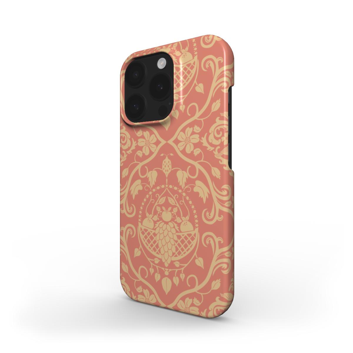Designer Snap Phone Case – Rococo Basket Blush & Cream | Slim Artistic Cover in Vintage Rococo Revival Style